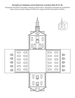 užsiėmimų puslapis. Šventykla yra Viešpaties namai