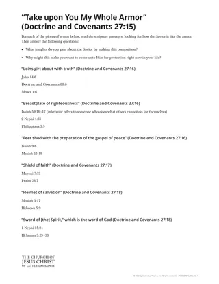 Take upon You My Whole Armor: Doctrine and Covenants 27:15