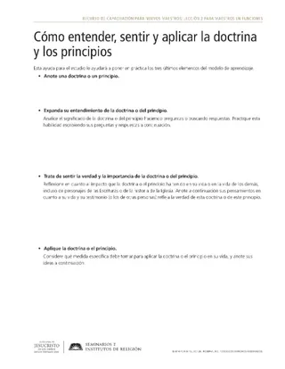 volante, Entender, sentir y aplicar las doctrinas y los principios