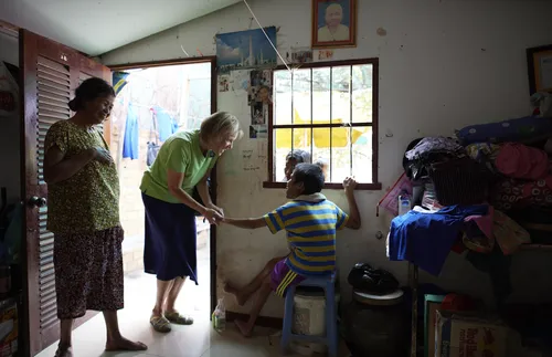 senior couple visiting members