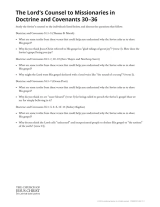 The Lord’s Counsel to Missionaries in Doctrine and Covenants 30–36