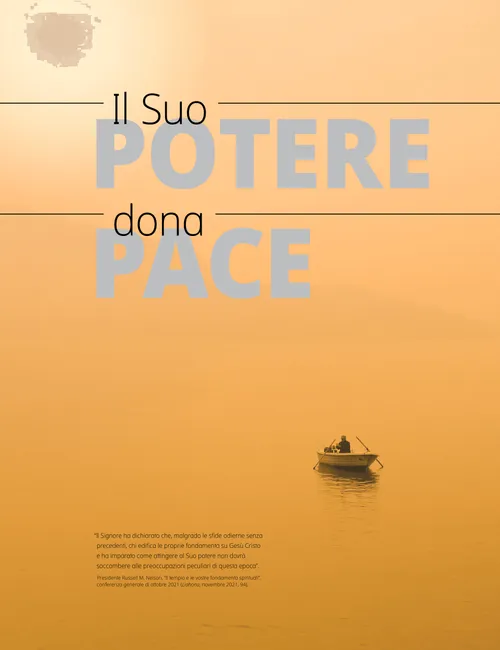 poster “Il Suo potere dona pace”