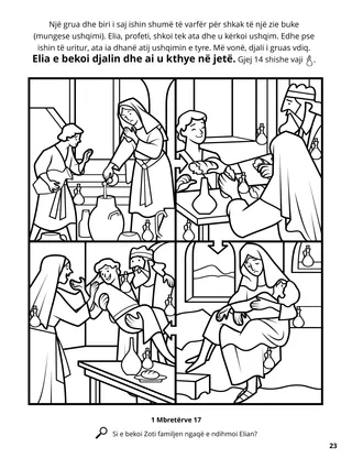 Elijah and the Widow coloring page