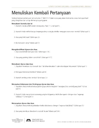 selebaran, Menuliskan Kembali Pertanyaan