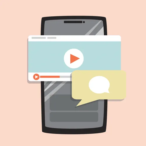 phone with video and text