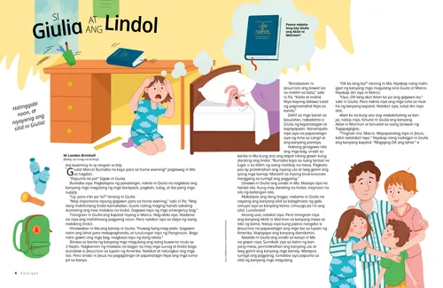 PDF na pahina ng isang batang babae na nagtatago sa ilalim ng kanyang mesa habang lumilindol