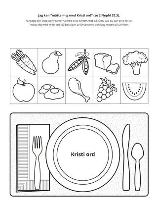 aktivitetssida: Jag kan ”mätta mig med Kristi ord”