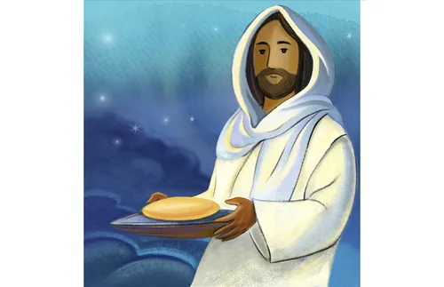 Jesus holding bread
