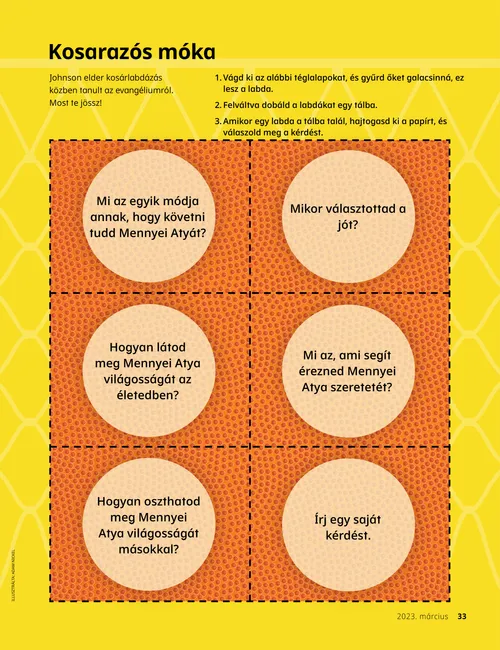 kosárlabda-kivágós tevékenység