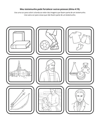 página de atividades: Meu testemunho pode fortalecer outras pessoas