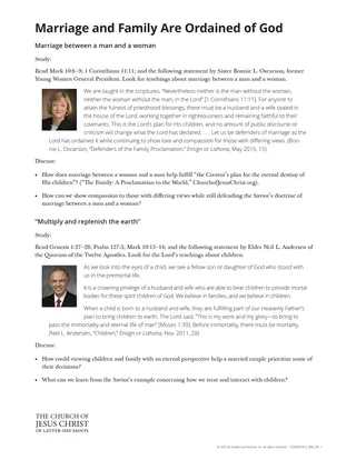 Marriage and Family Are Ordained of God