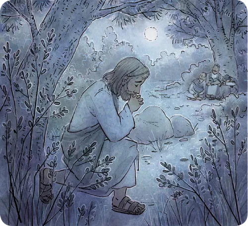 Jesus praying in Gethsemane