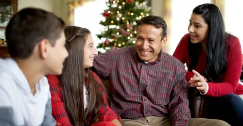 family at Christmastime