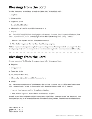 Blessings from the Lord