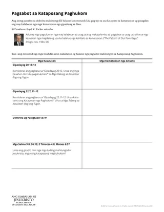 Pagsabot sa Kataposan nga Paghukom nga handout