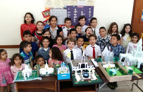 children with temple models