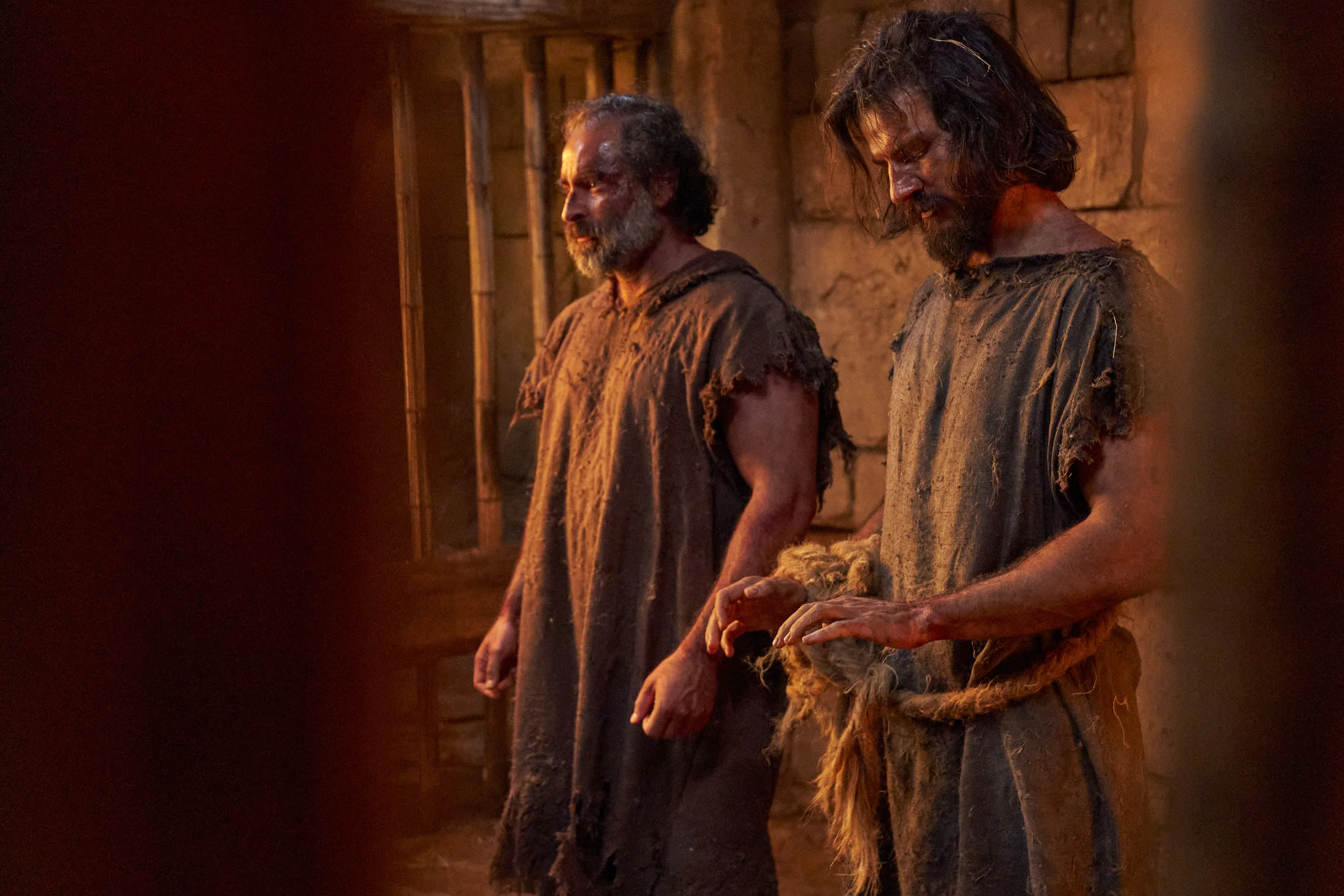 Alma the Younger and Amulek are freed from their bonds in prison in the city of Ammonihah.