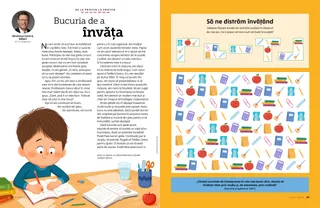 PDF pentru activitatea cu rechizite școlare într-un desen.