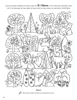 Adam and Eve in the Garden of Eden coloring page