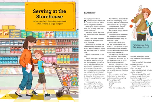 Page PDF of a woman and boy shopping in a grocery store