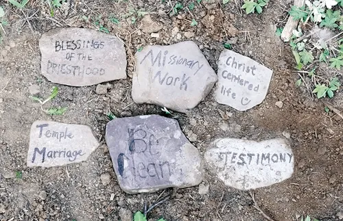 Messages written on stones