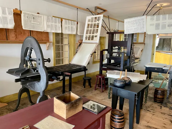 Interior shot of the Grandin Printshop