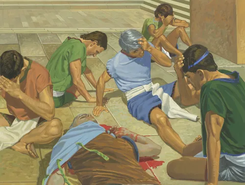 When they saw Seezoram, the chief judge, lying in his blood, they fell to the ground in fear.  Now they knew that Nephi was a prophet.  Chapter 38-14 (Helaman 9:3-5)