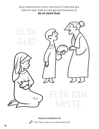 The Two Great Commandments coloring page