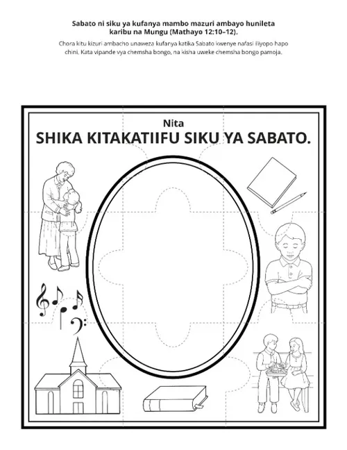 ukurasa wa shughuli: Nitaishika siku ya Sabato kitakatifu