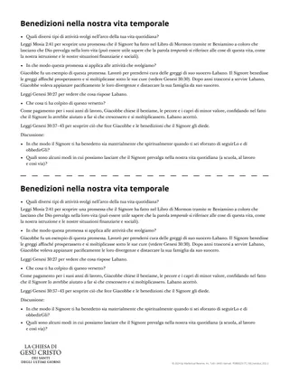 Benedizioni nella nostra vita temporale