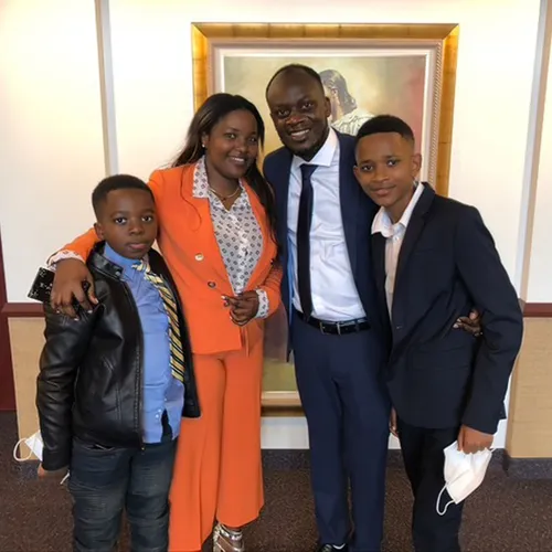 Nshimiyana Adolphe and others at church