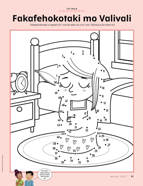 Peesi valivali PDF ʻo ha kiʻi taʻahine ʻoku lotu, fakataha mo ha ʻekitivitī toti-ki-he-toti