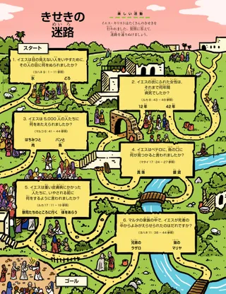 新約聖書の様々な場面を通りぬける迷路