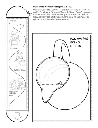 stránka s činnostmi: Duch Svatý mě může vést.