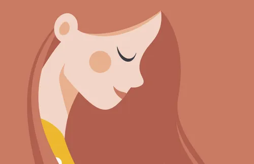 side profile of young woman with her eyes closed