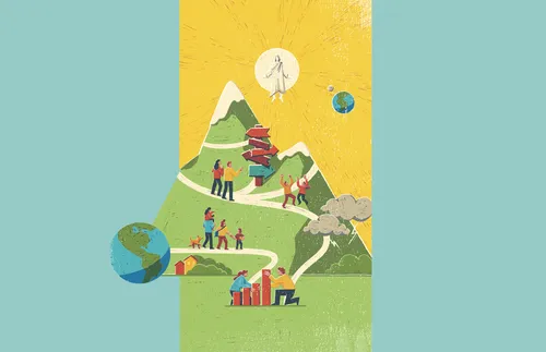 people climbing mountain