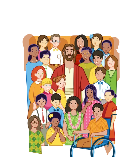 Jesus with children from around the world