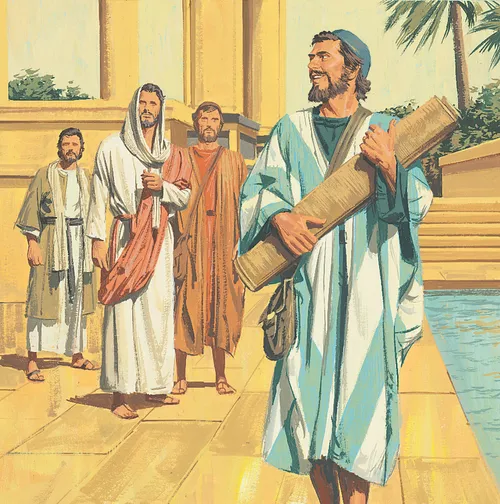 man walking away from Jesus