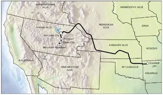 map, Arkansas to California