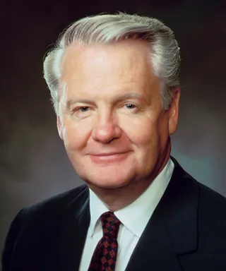Former official portrait of Elder Merrill J. Bateman of the First Quorum of the Seventy, 1994.  Released from the Presidency of the Seventy, 1 August 2007.  Status changed to emeritus, 6 October 2007.  Called as president of the Provo Utah Temple.