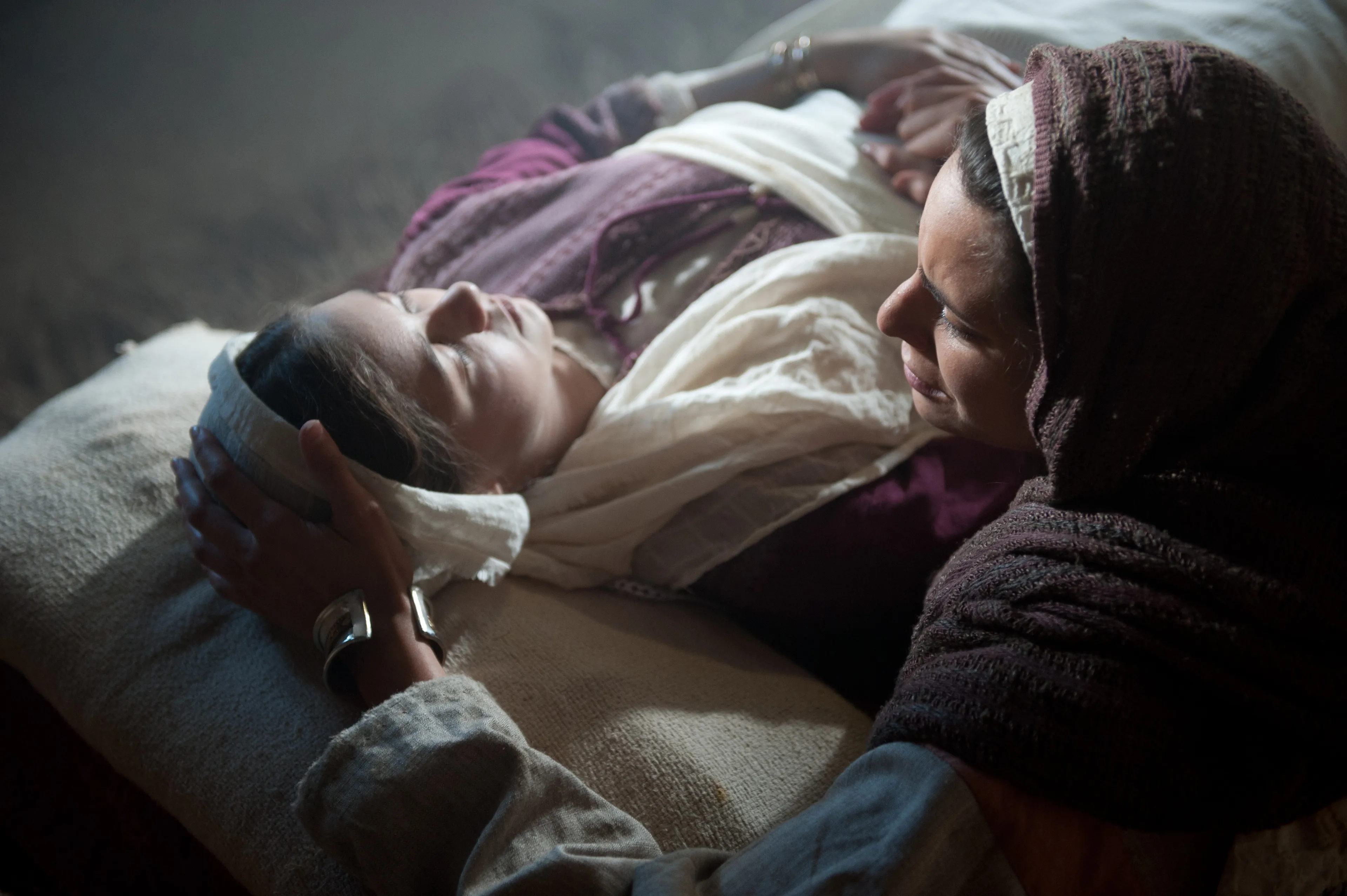 Jairus’s wife mourning the death of her daughter.