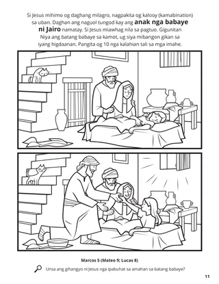 Jesus Raised Jairus’s Daughter from the Dead coloring page