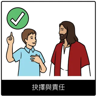 抉擇與責任福音符號