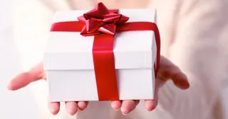 someone holding a present