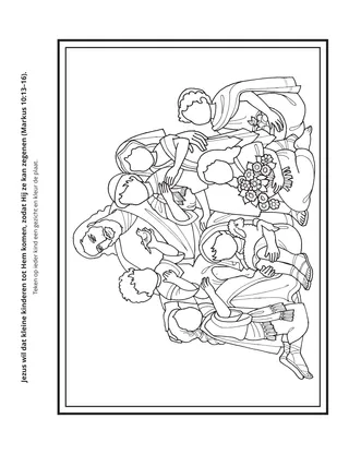 doe-pagina: Jezus wil dat kleine kinderen tot Hem komen, zodat Hij ze kan zegenen