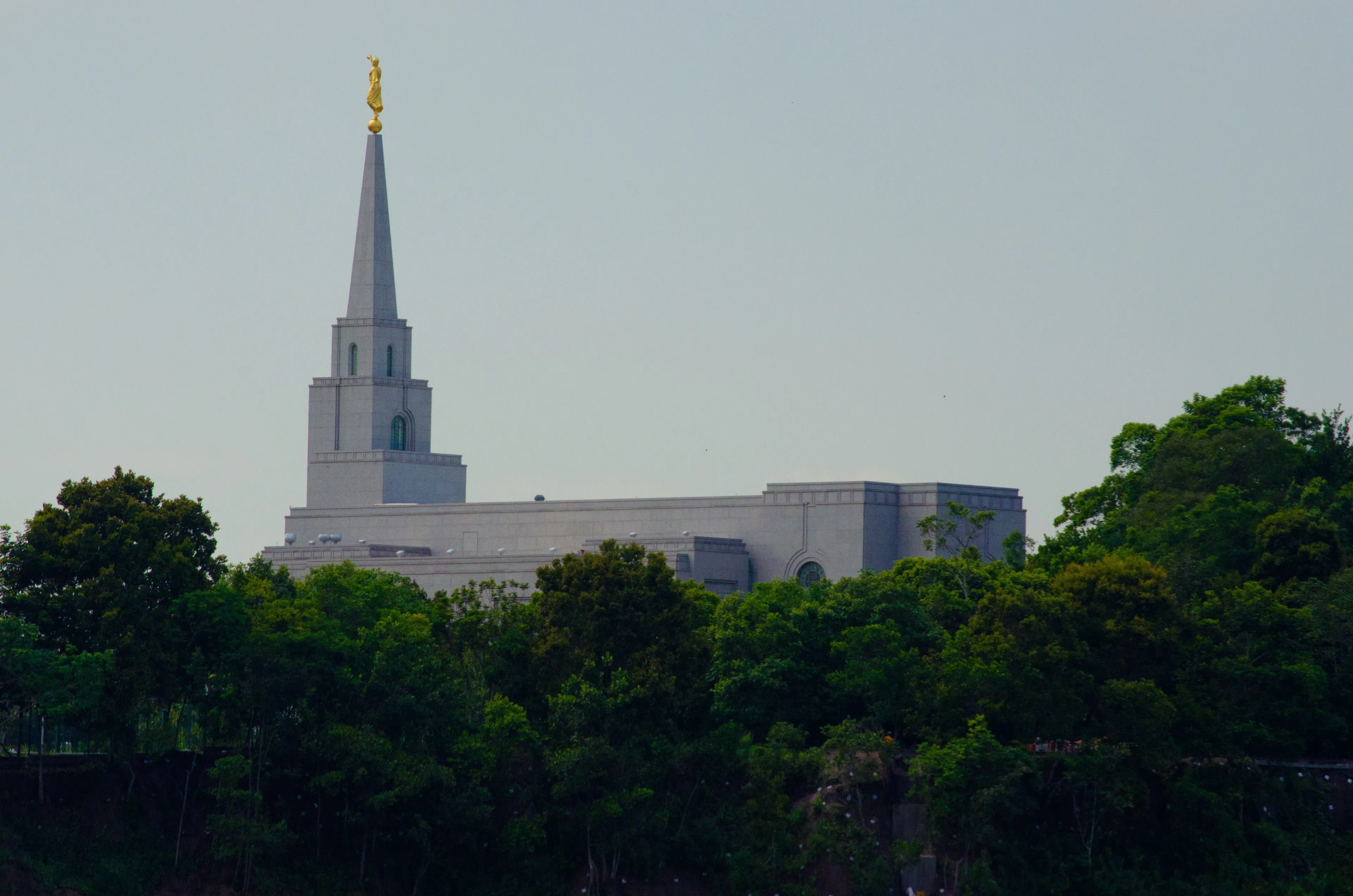 The Manaus Brazil Temple in the evening, including scenery.
