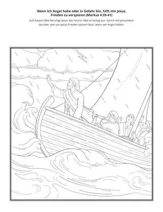 Seite mit der Aktivität: Wenn ich Angst habe oder in Gefahr bin, hilft mir Jesus, Frieden zu verspüren