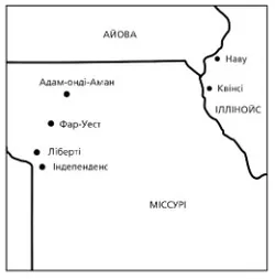 Карта штатів Міссурі та Іллінойс