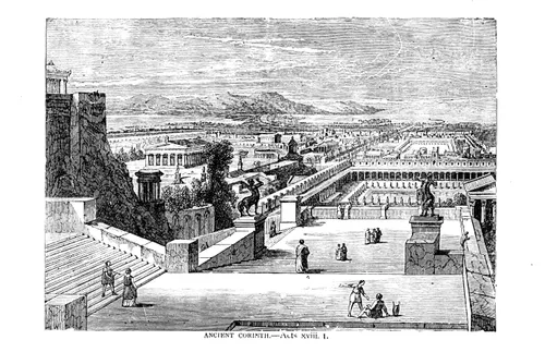drawing of ancient Corinth