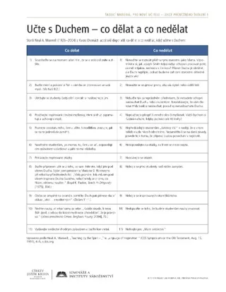 materiál na rozdání, Učte s Duchem – co dělat a co nedělat